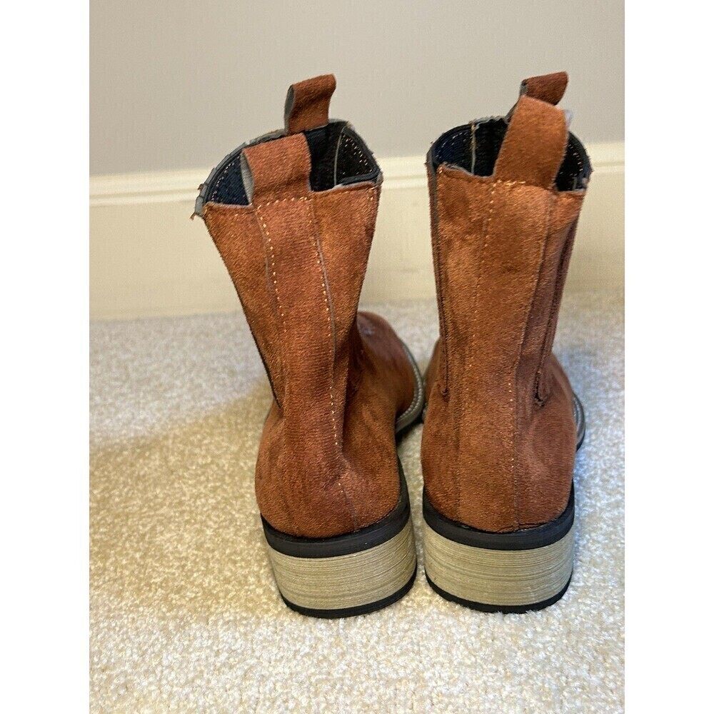 Brown Suede Cowboy Ankle Boots Size 39 Women’s - Picture 5 of 8